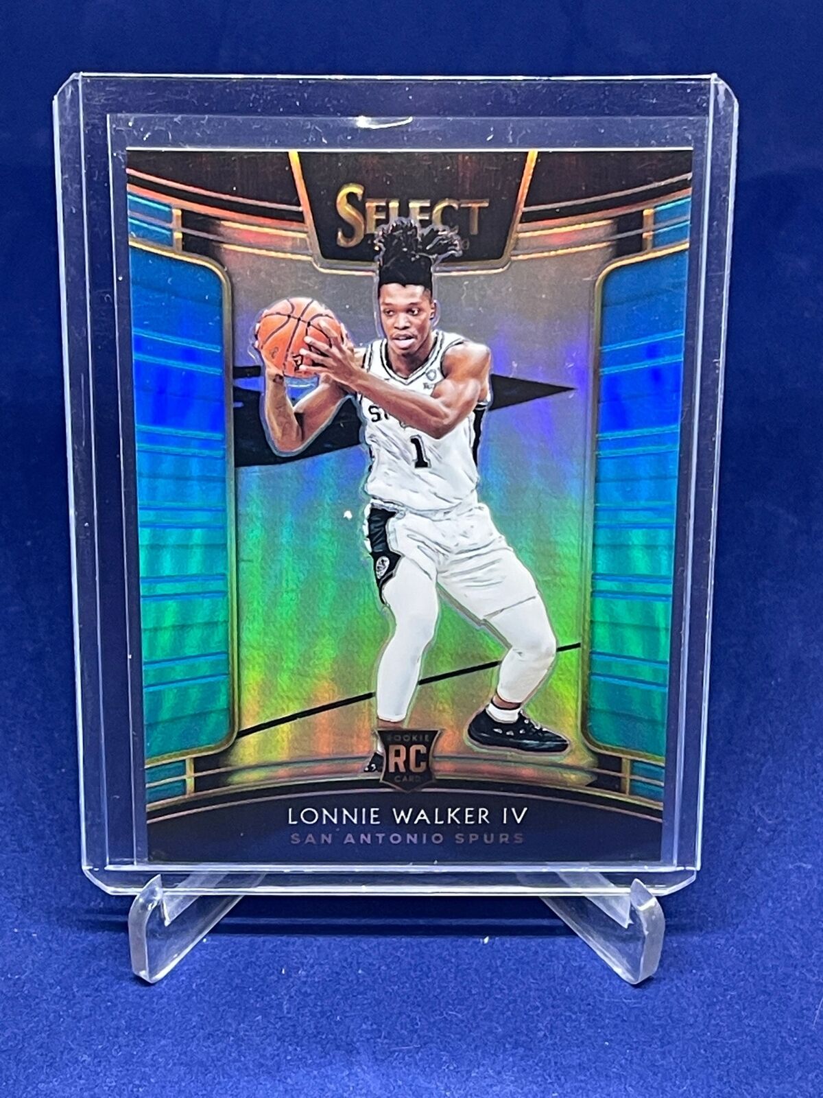 LONNIE WALKER IV 2018-19 PANINI SELECT CONCOURSE BLUE PRIZM RC #D 158/299