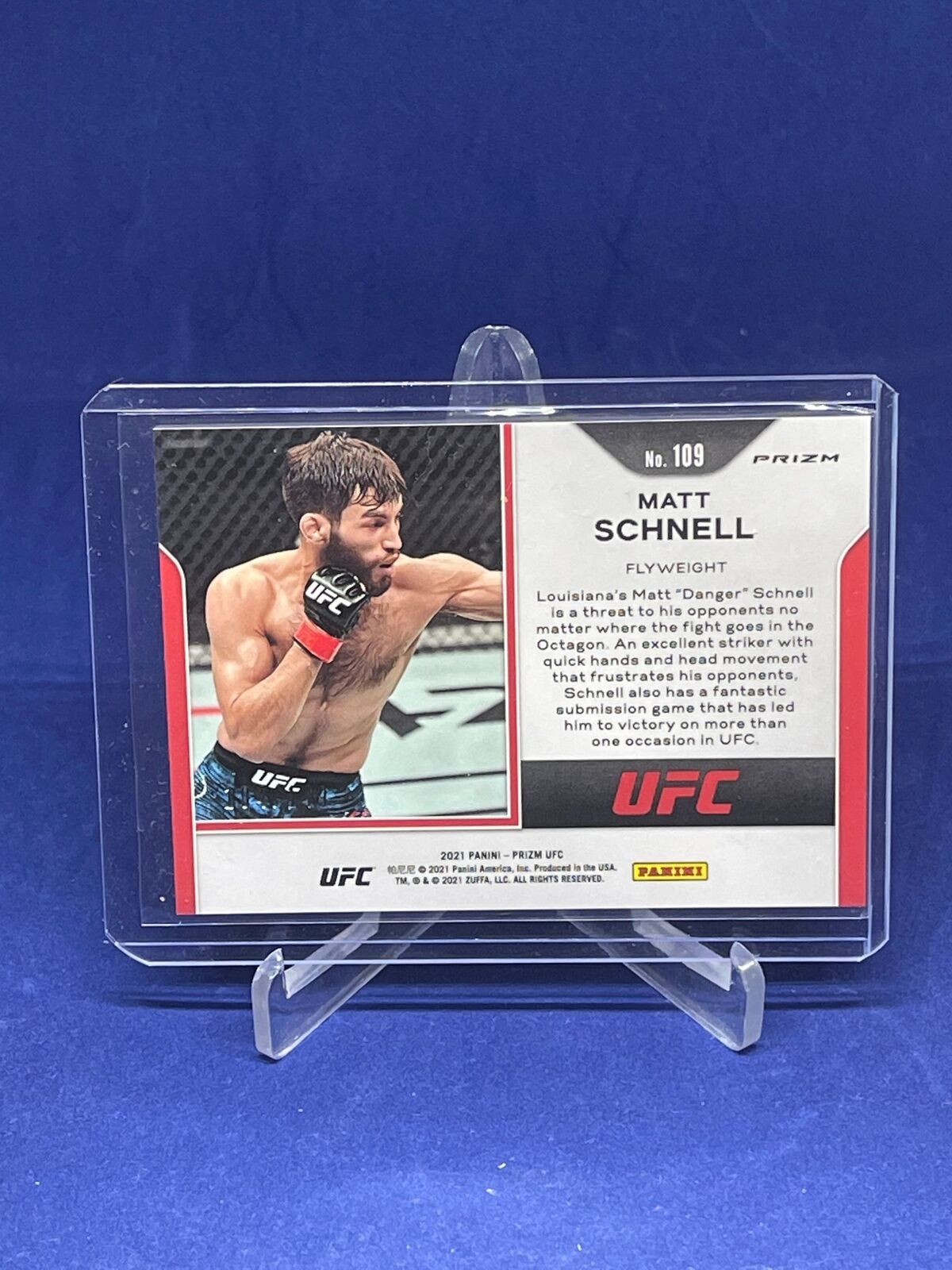 MATT SCHNELL 2021 PANINI PRIZM UFC PURPLE PRIZM ROOKIE RC #D /149