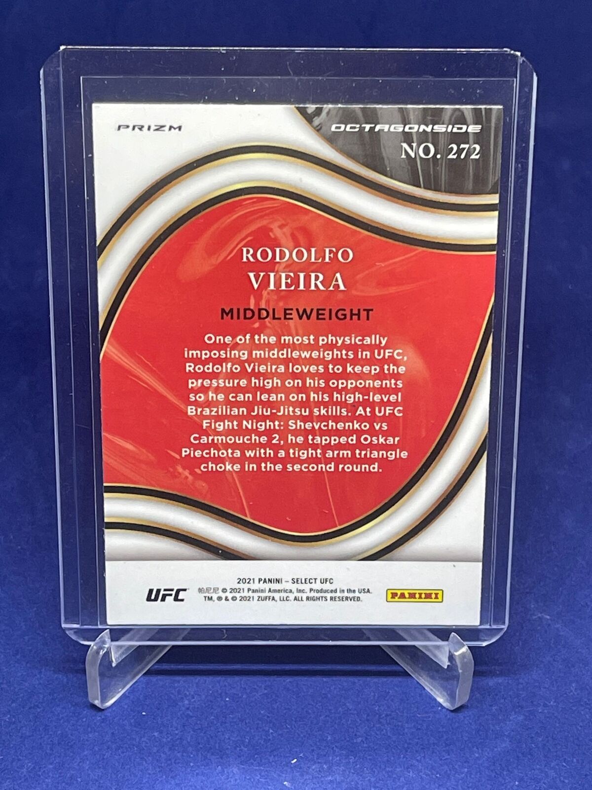 RODOLFO VIEIRA 2021 PANINI SELECT UFC OCTAGONSIDE SILVER PRIZM ROOKIE RC #272
