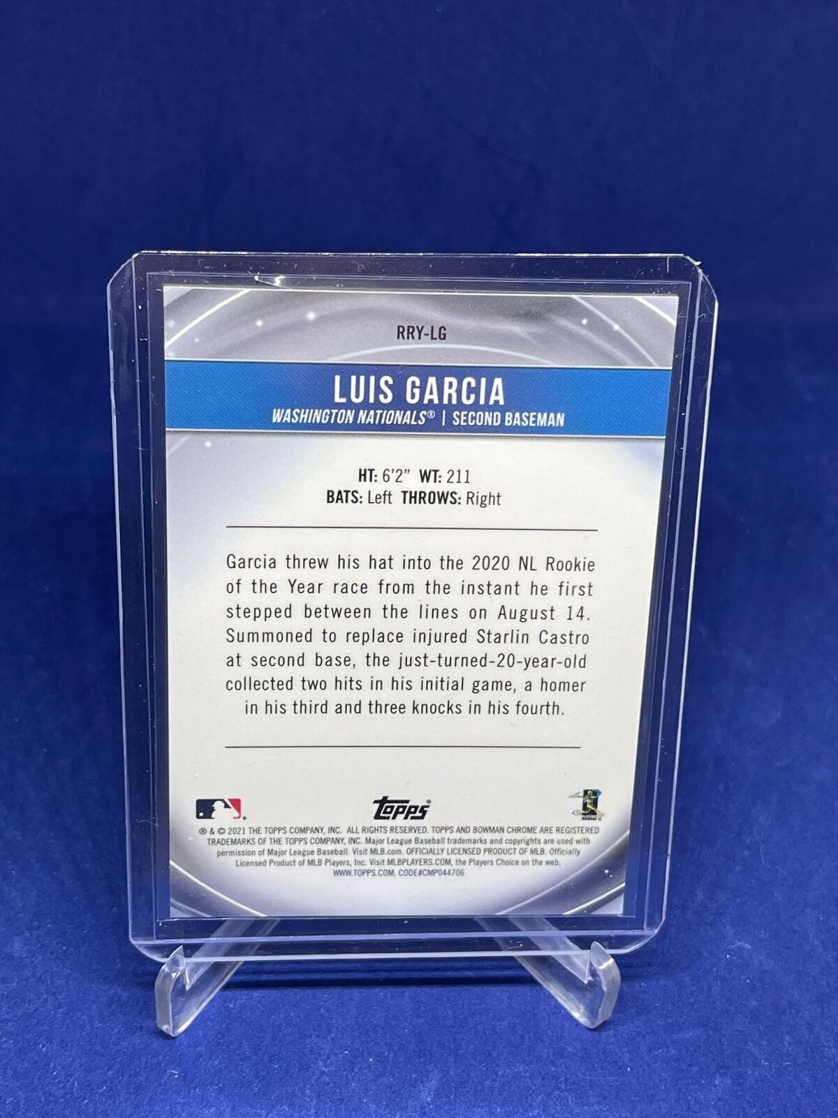 LUIS GARCIA 2021 BOWMAN CHROME ROY FAVORITES PINK REFRACTOR ROOKIE RC #D 78/199