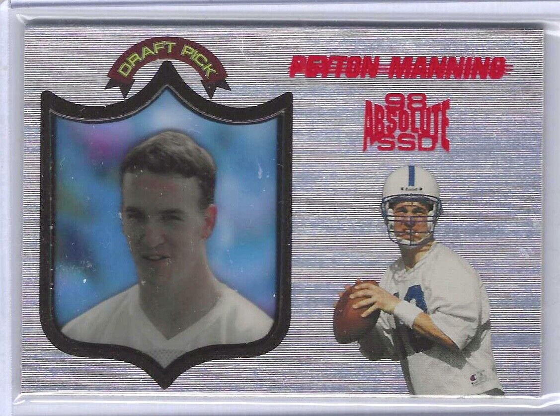 PEYTON MANNING 1998 PLAYOFF ABSOLUTE SILVER DRAFT PICK 98 ABSOLUTE SSD RC #165