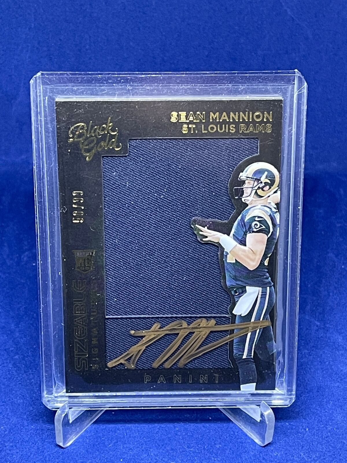 SEAN MANNION 2015 PANINI BLACK GOLD SIZEABLE JERSEY AUTO ROOKIE RC #D 58/99