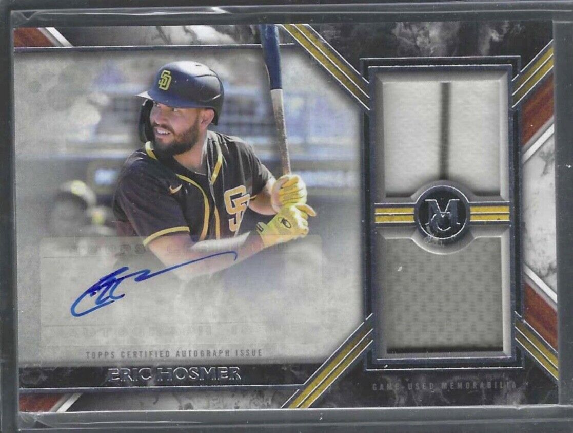 ERIC HOSMER 2022 TOPPS MUSUEM COLLECTION DUAL PATCH AUTO #D 090/300