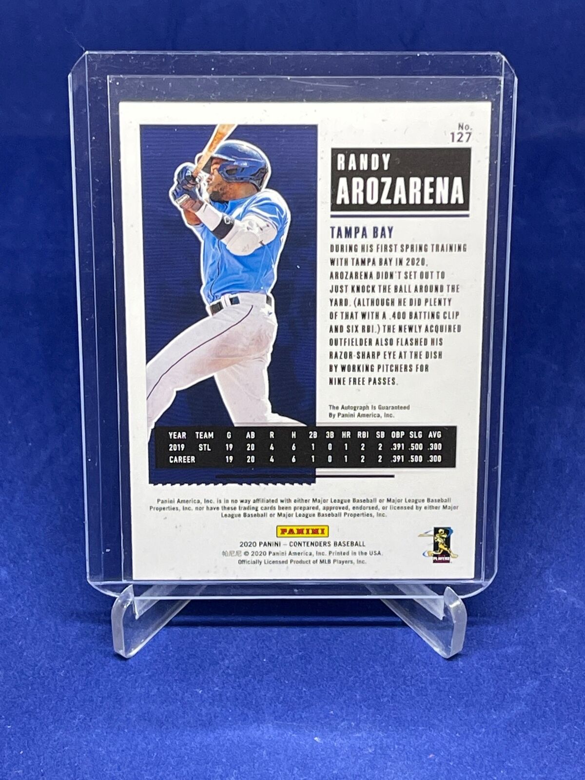RANDY AROZARENA 2020 PANINI CONTENDERS ROOKIE TICKET AUTO RC #127