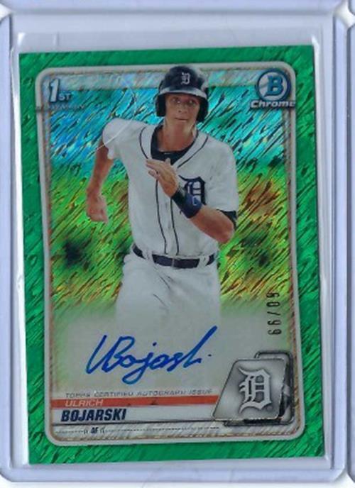 ULRICH BOJARSKI 2020 BOWMAN CHROME 1ST GREEN SHIMMER REFRACTOR AUTO #D 60/99