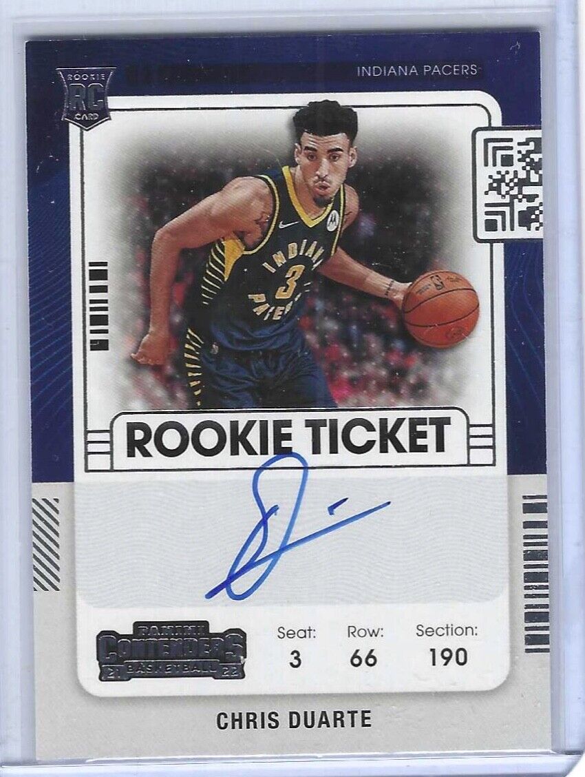 CHRIS DUARTE 2021-22 PANINI CONTENDERS ROOKIE TICKET ON CARD AUTO RC #113