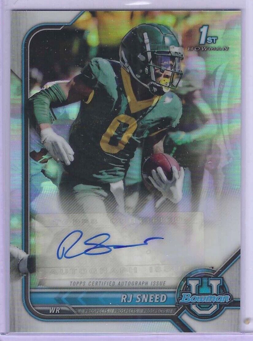 RJ SNEED 2022 BOWMAN UNIVERSITY REFRACTOR 1ST PROSPECT COLORADO AUTO #BCPA-RS