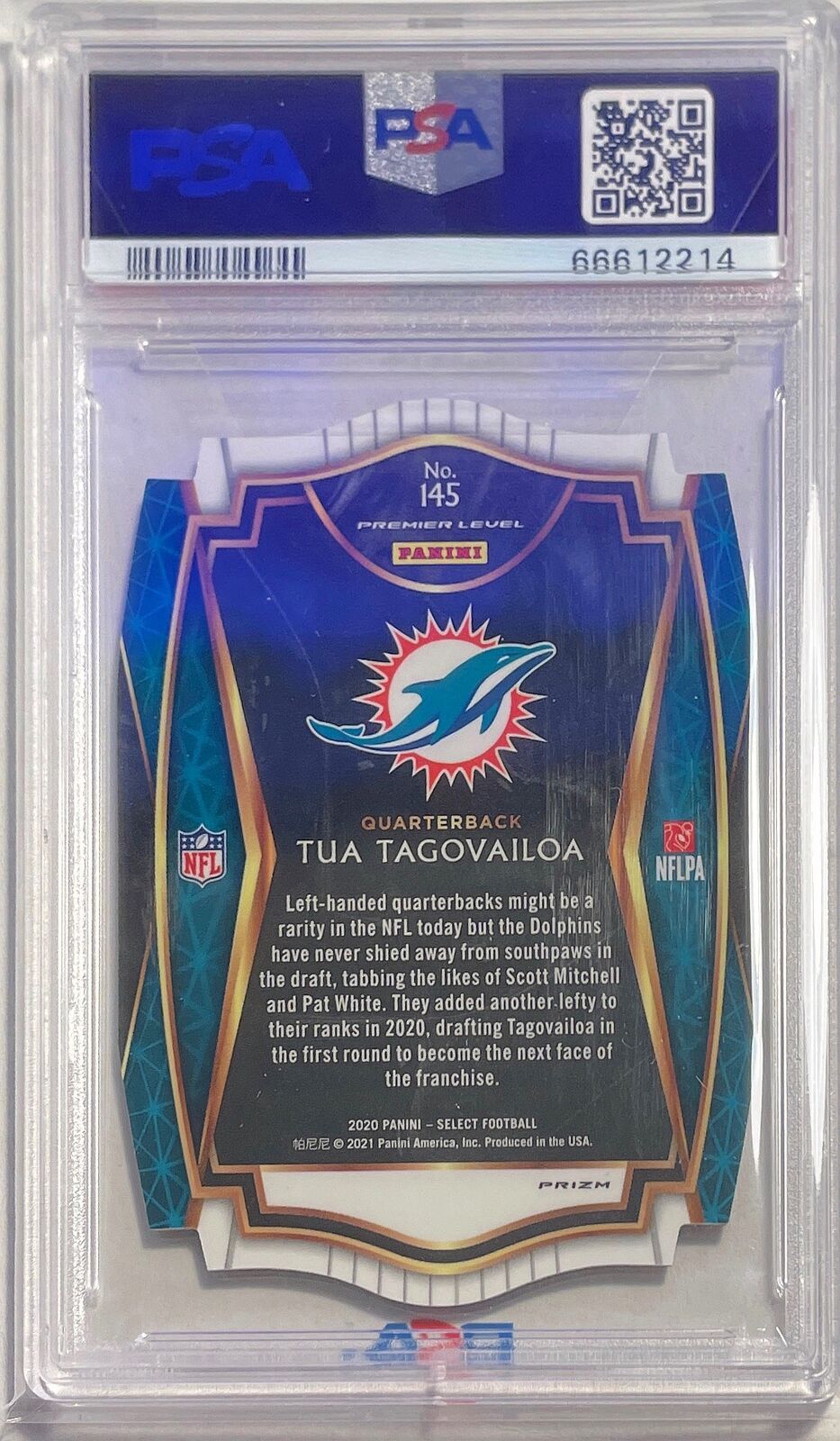 TUA TAGOVAILOA 2020 SELECT DIE CUT MAROON PRIZM PREMIER RC #145 PSA 10 POP 25