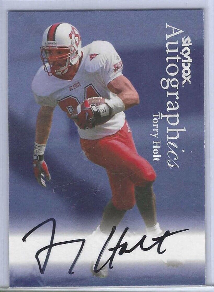 TORRY HOLT 1999 FLEER SKYBOX AUTOGRAPHICS ROOKIE ON CARD AUTO RC