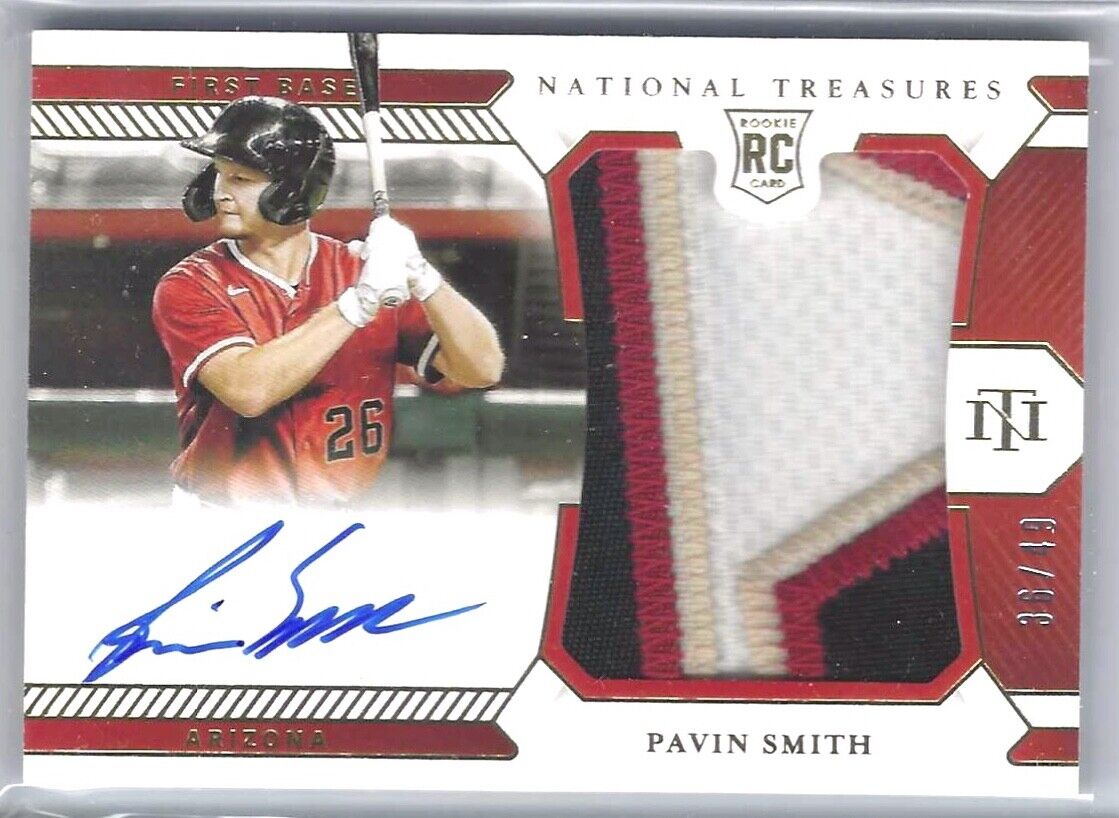 PAVIN SMITH 2021 NATIONAL TREASURES RPA JUMBO PATCH AUTO RC #D 36/49