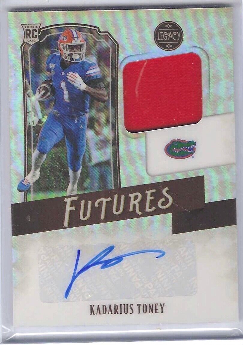 KADARIUS TONEY 2021 PANINI LEGACY SILVER PRIZM ROOKIE PATCH AUTO RC #D 330/399