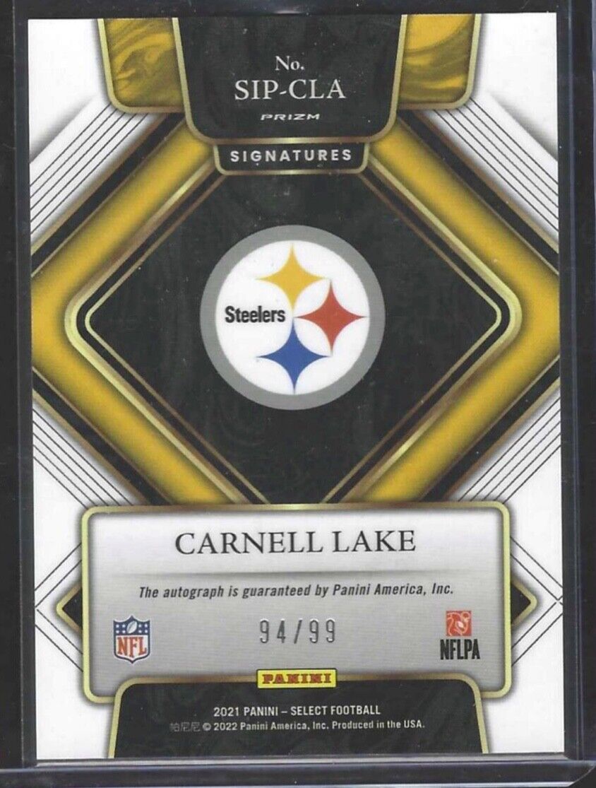 CARNELL LAKE 2021 PANINI SELECT BLUE PRIZM AUTO #D 94/99
