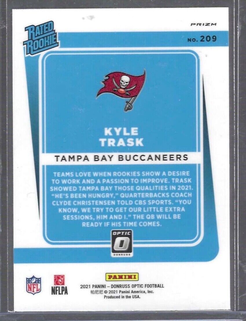 KYLE TRASK 2021 PANINI DONRUSS OPTIC GREEN VELOCITY HOLO RATED ROOKIE RC #209