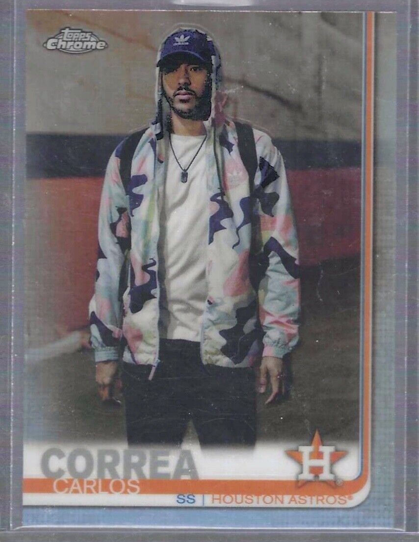 CARLOS CORREA 2019 TOPPS CHROME SILVER REFRACTOR SP PHOTO VARIATION #64