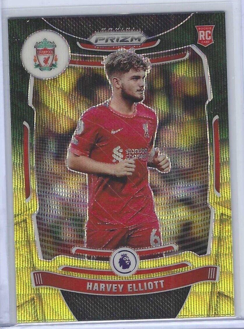 HARVEY ELLIOTT 2021-22 PANINI PRIZM EPL TRICOLOR WAVE PRIZM ROOKIE RC #87