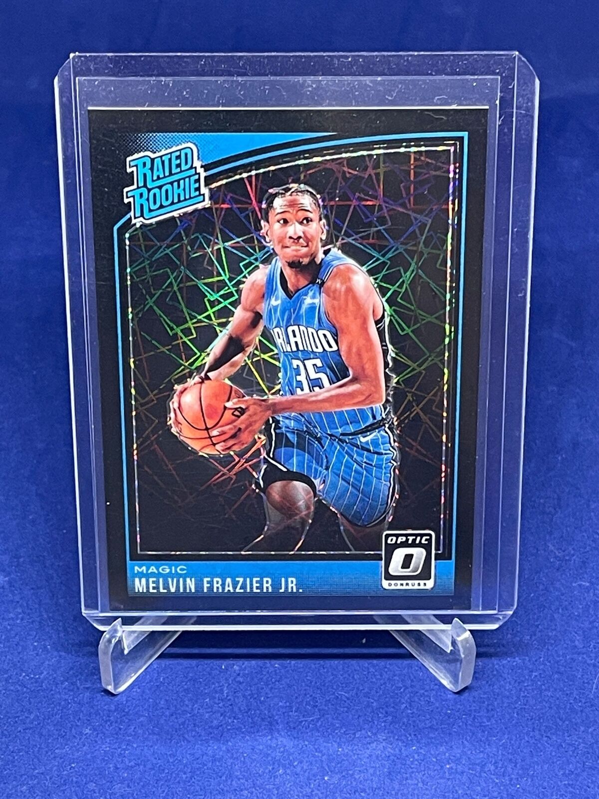 MELVIN FRAZIER JR 2018-19 DONRUSS OPTIC RATED BLACK VELOCITY HOLO RC #D 39/39