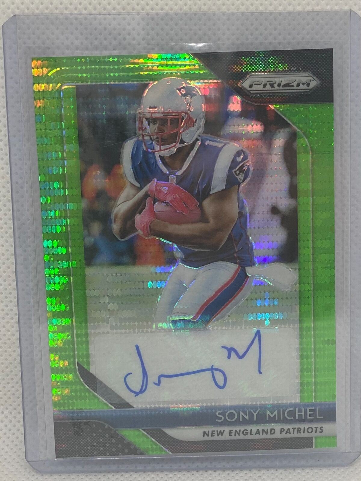 SONY MICHEL 2018 PANINI PRIZM GREEN PULSAR PRIZMS AUTO RC