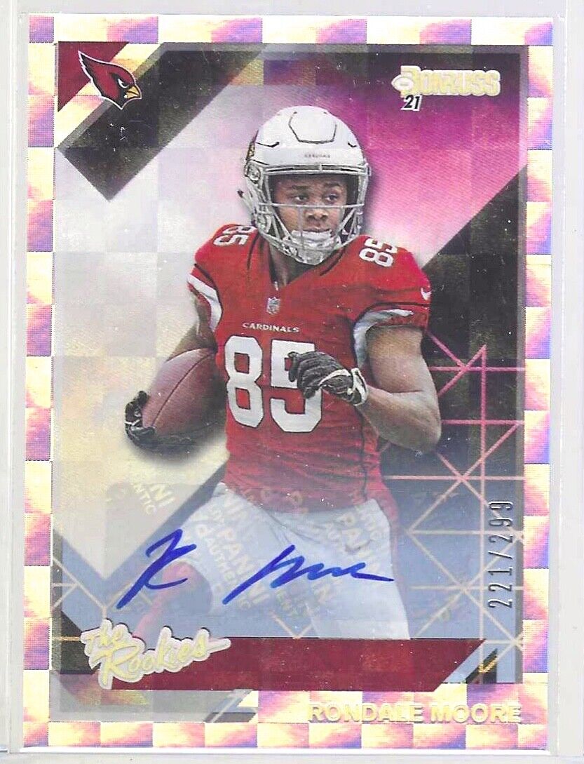 RONDALE MOORE 2021 PANINI DONRUSS THE ROOKIES AUTO RC #D 221/299