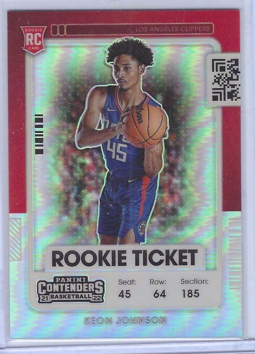 KEON JOHNSON 2021-22 PANINI CONTENDERS SILVER PRIZM VARIATION ROOKIE SP RC #121