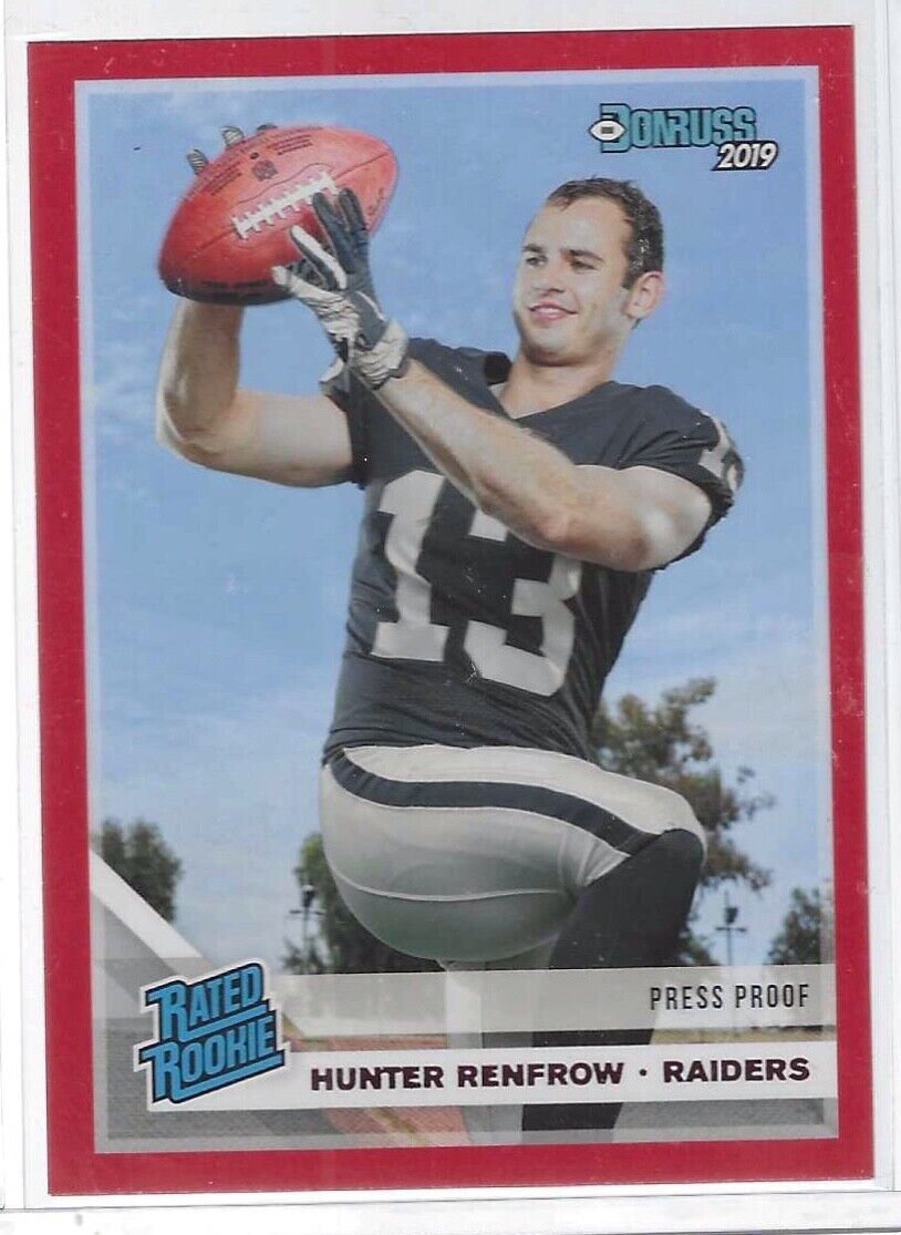 HUNTER RENFROW 2019 PANINI DONRUSS RED PRESS PROOF RATED ROOKIE RC #340