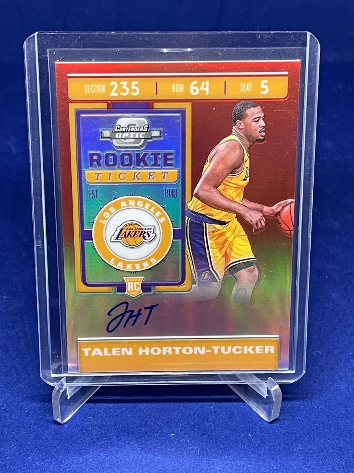 TALEN HORTON TUCKER 2019-20 PANINI CONTENDERS OPTIC RED PRIZM AUTO RC #D 40/149