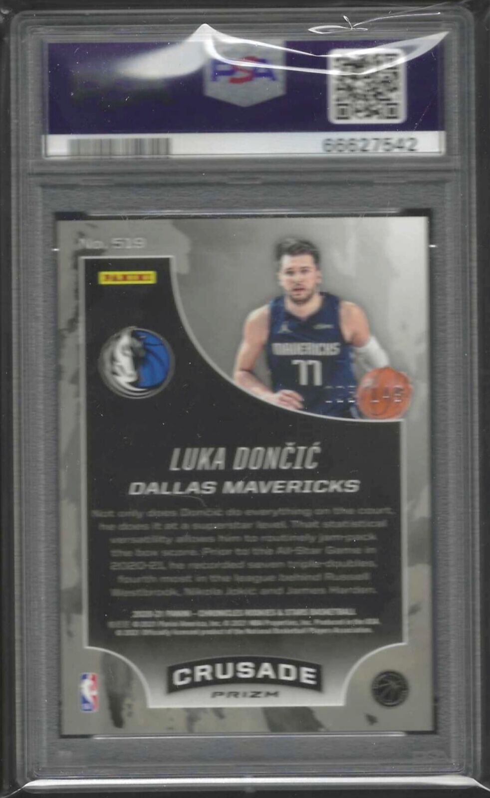 LUKA DONCIC 2020-21 CHRONICLES ROOKIES STARS CRUSADE RED PRIZM /149 PSA 10 POP 3