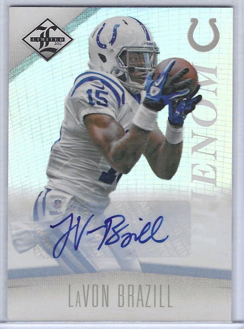 LAVON BRAZILL 2012 PANINI LIMITED FOOTBALL PHENOM ROOKIE AUTO RC #D 1/1