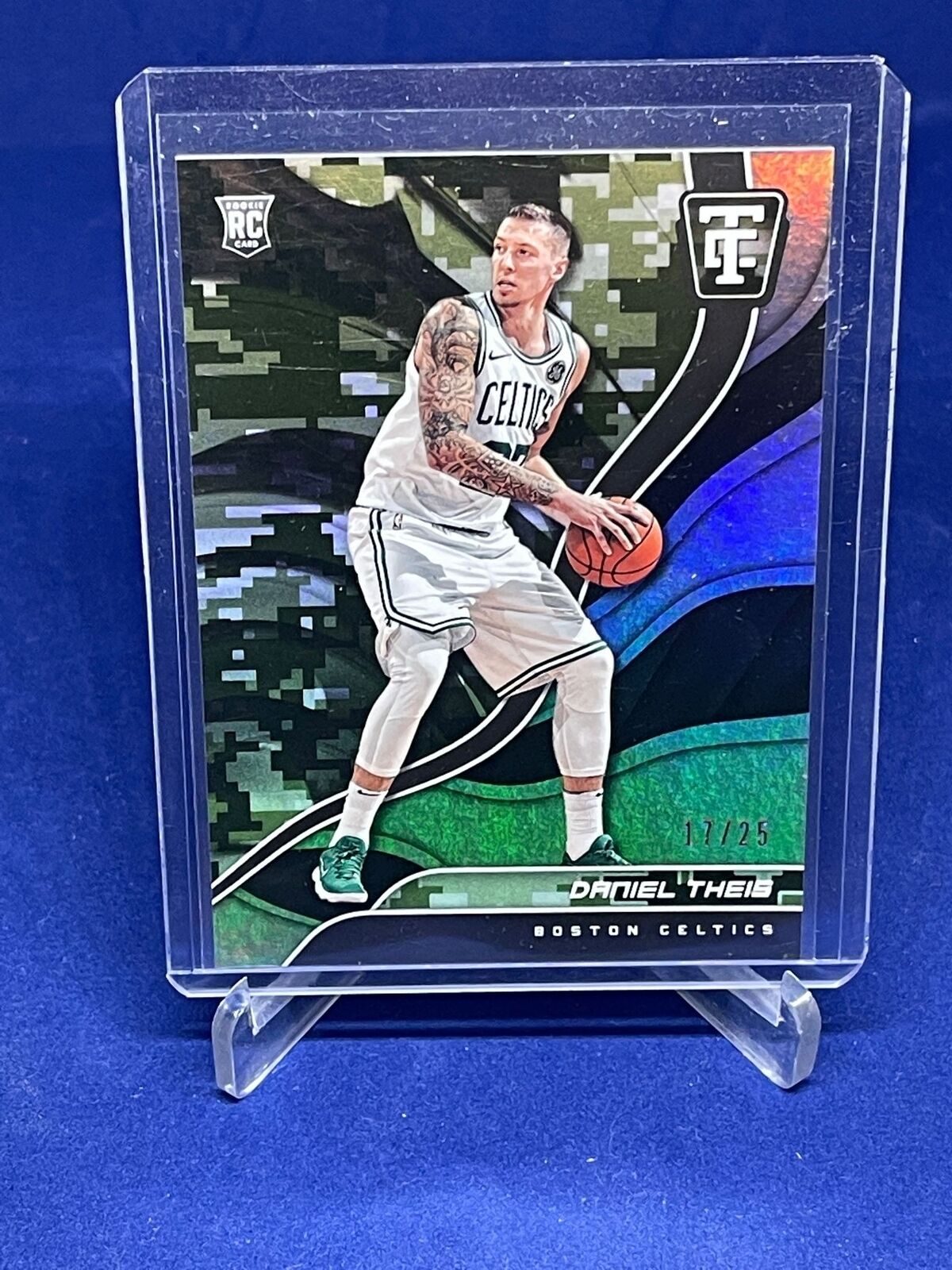 DANIEL THEIS 2017-18 PANINI TOTALLY CERTIFIED CAMO ROOKIE RC #D 17/25