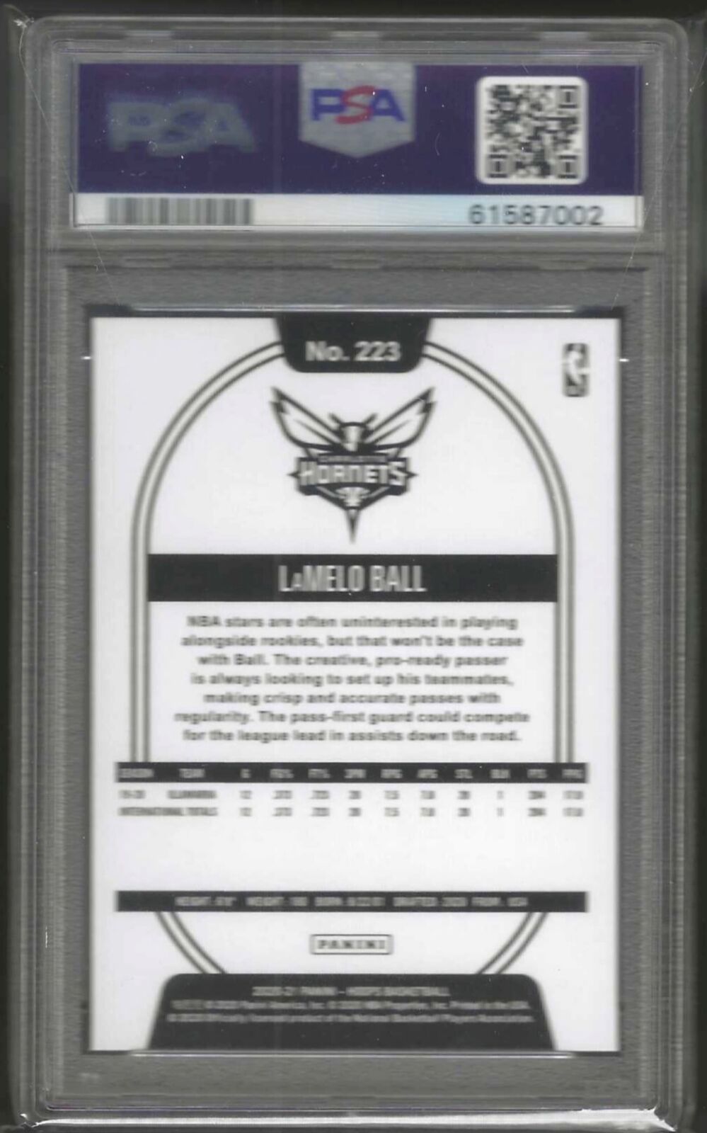 LAMELO BALL 2020-21 PANINI NBA HOOPS TRUE ROOKIE RC #223 PSA 10 GEM MINT