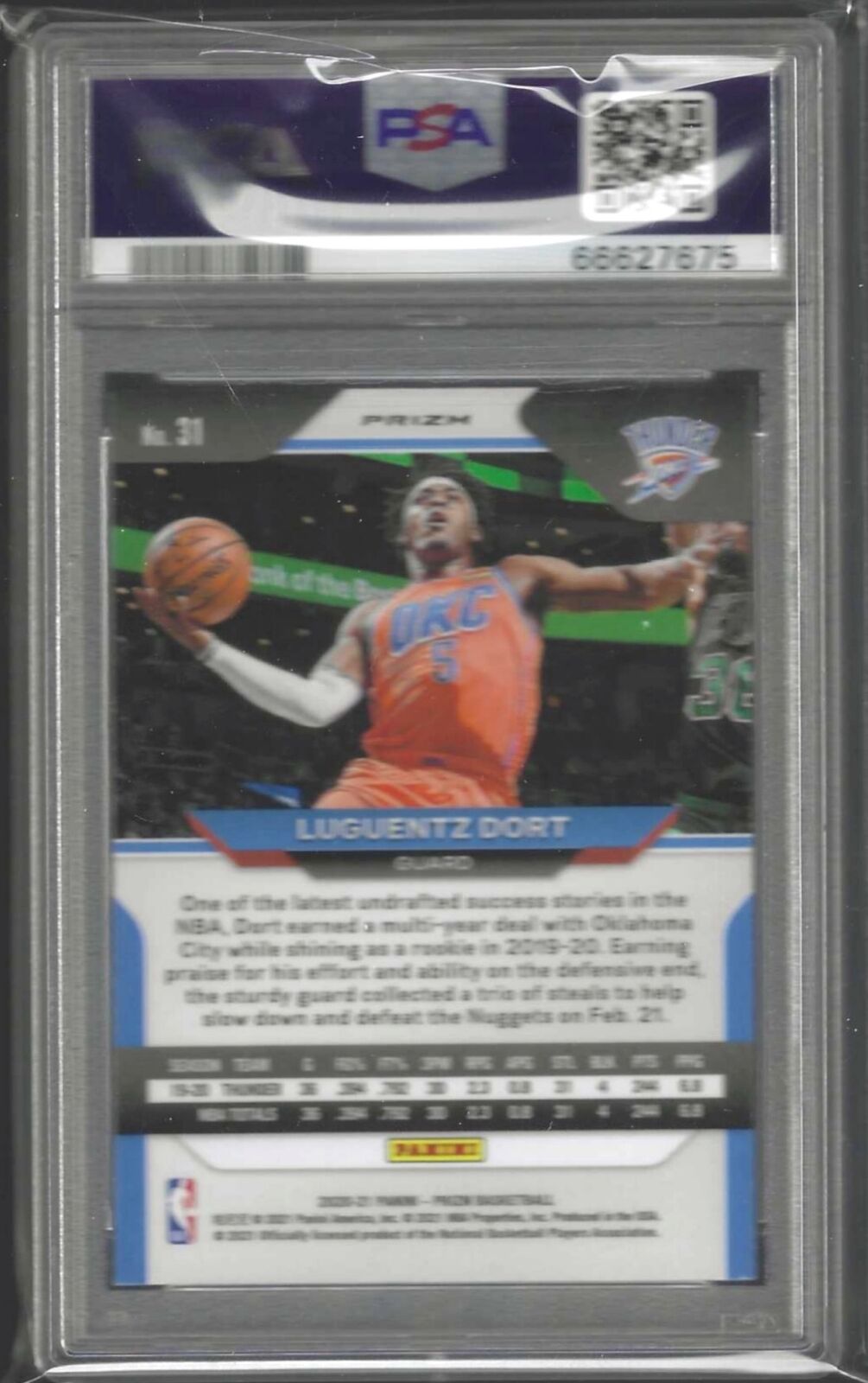 LUGENTZ DORT 2020-21 PANINI PRIZM RED RUBY WAVE PRIZM RC PSA 10 GEM MINT POP 1/1