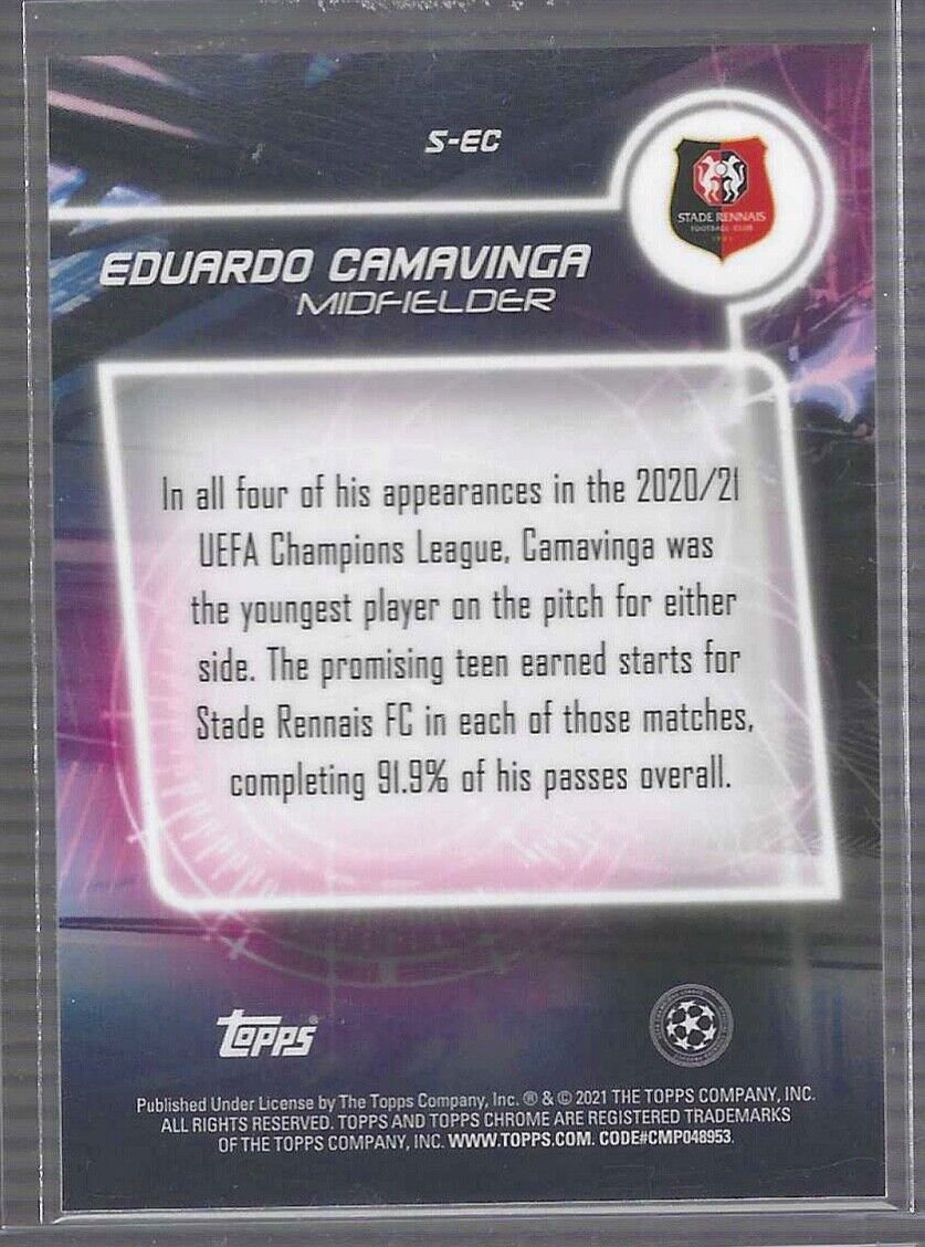 EDUARDO CAMAVINGA 2020-21 TOPPS CHROME SINGULARITY BY STEVE AOKI REFRACTOR RC