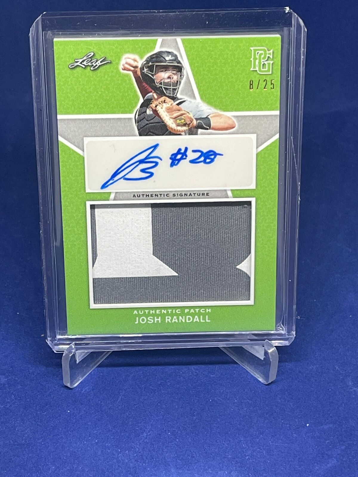 JOSH RANDALL 2020 LEAF PERFECT GAME GREEN PATCH AUTO PROSPECT #D 8/25