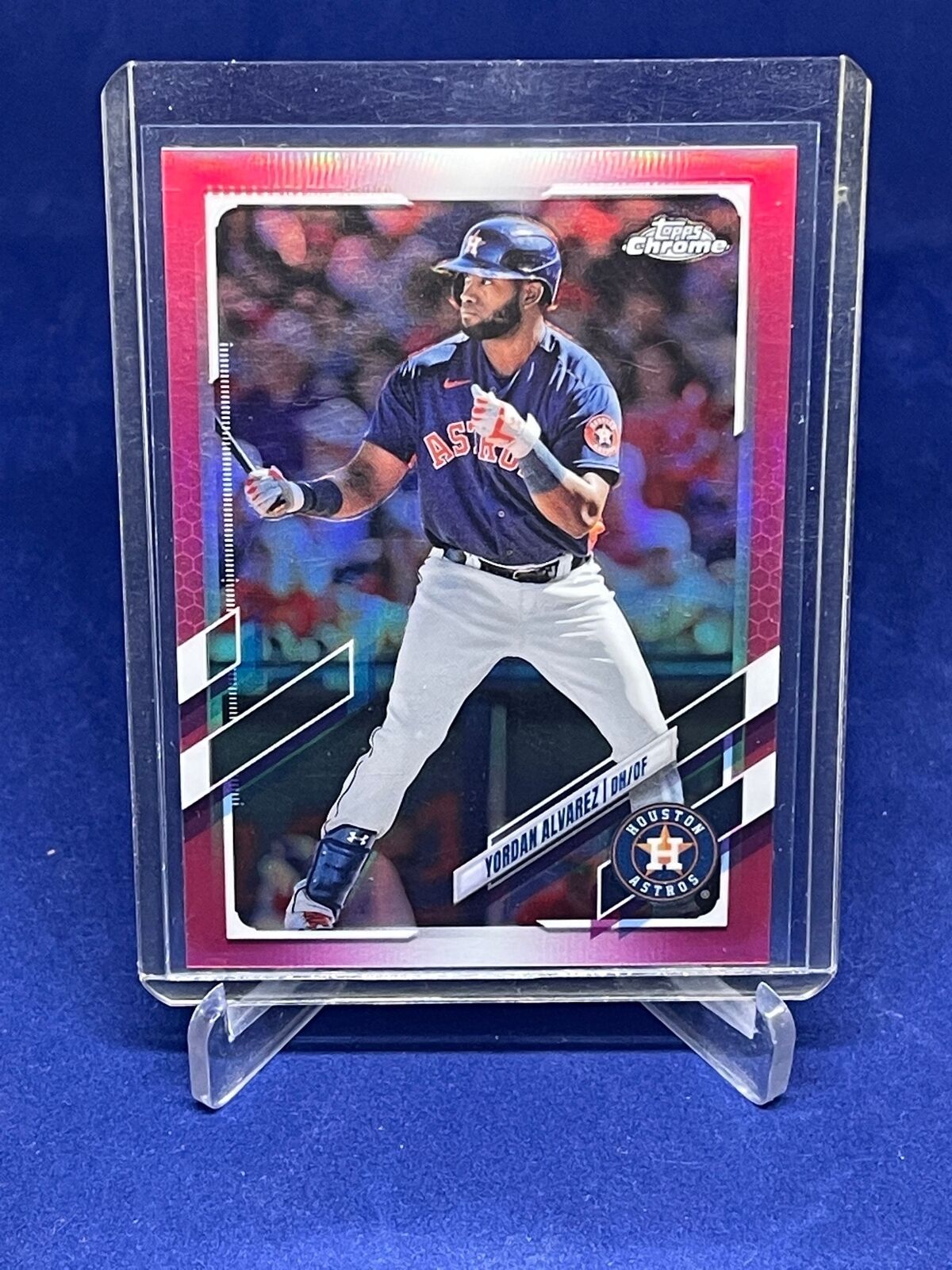 YORDAN ALVAREZ 2021 TOPPS CHROME PINK REFRACTOR #D 399/399