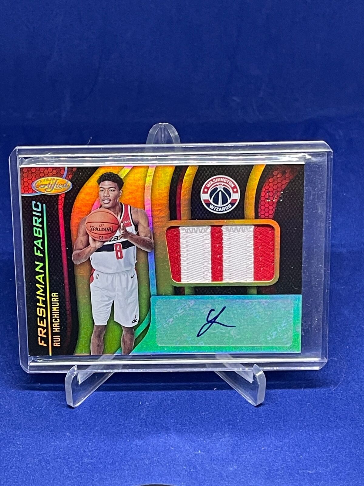 RUI HACHIMURA 2019-20 CERTIFIED FRESHMAN FABRIC BLACK GOLD PATCH AUTO RC #D 1/5