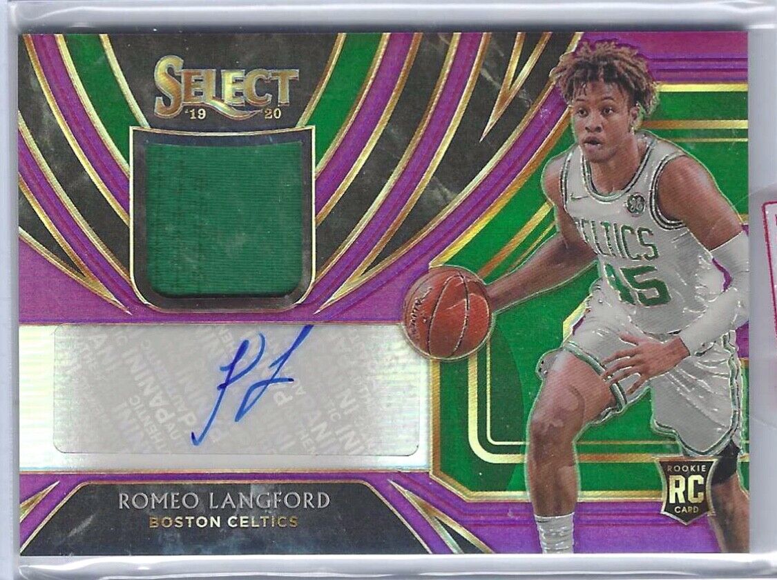 ROMEO LANGFORD 2019-20 PANINI SELECT PURPLE PRIZM ROOKIE PATCH AUTO RC #D 48/99