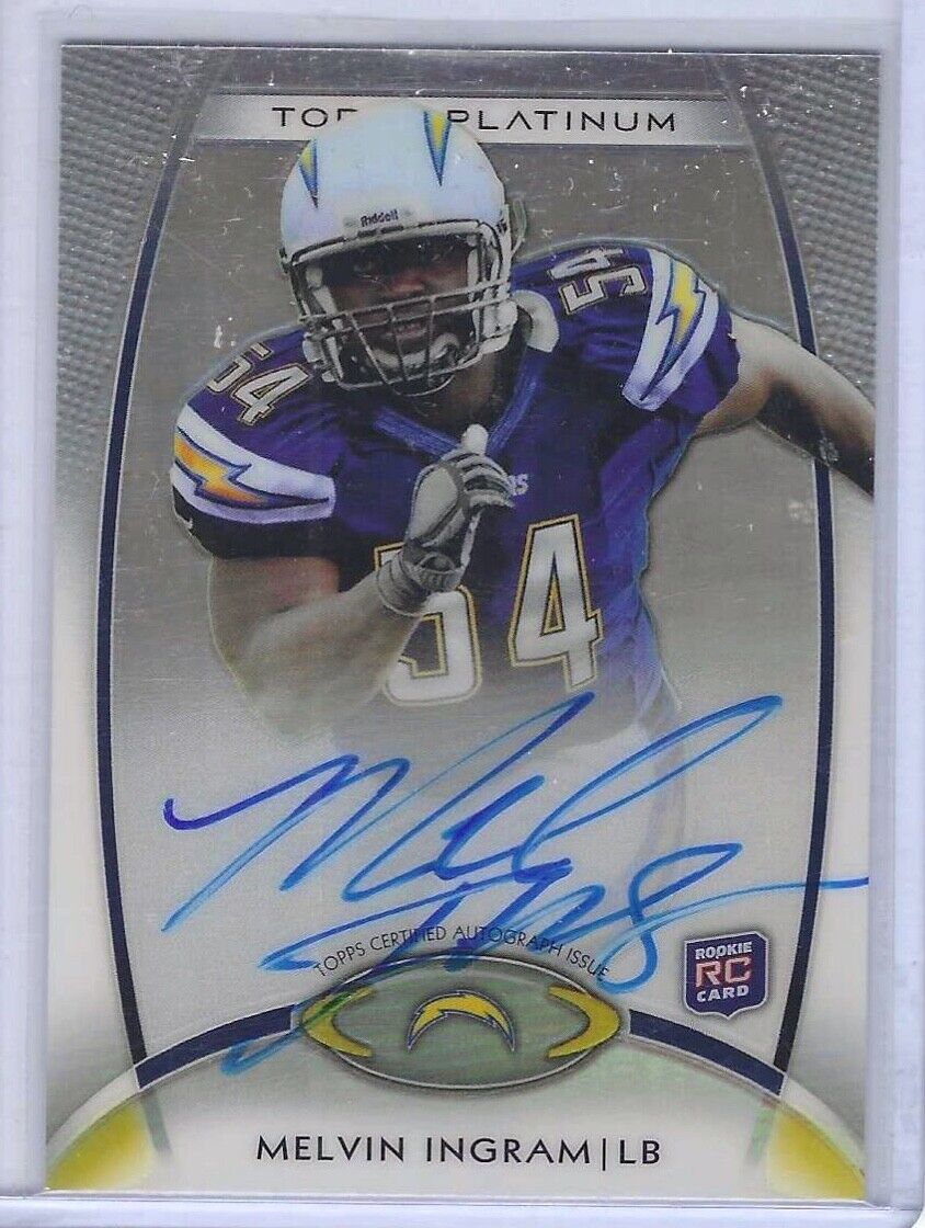 MELVIN INGRAM 2012 TOPPS PLATINUM REFRACTOR ROOKIE ON CARD AUTO RC #133