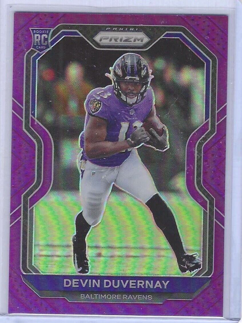 DEVIN DUVERNAY 2020 PANINI PRIZM PURPLE PRIZM ROOKIE RC #D 035/125