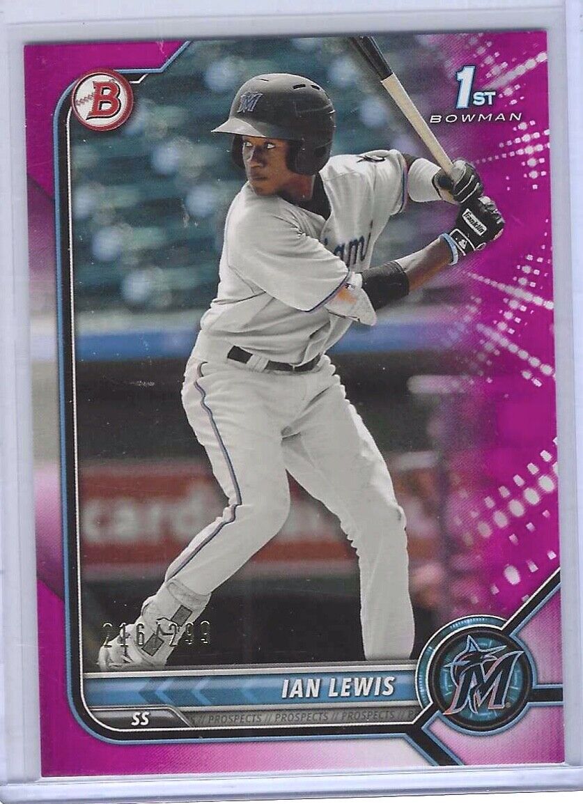 IAN LEWIS 2022 BOWMAN PINK 1ST BOWMAN PROSPECT #D 216/299