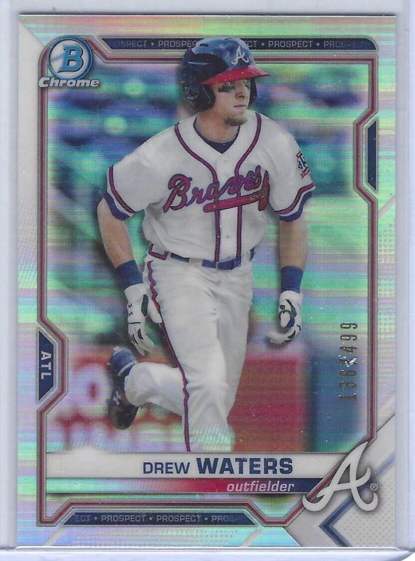 DREW WATERS 2021 BOWMAN CHROME REFRACTOR PROSPECT #D 136/499