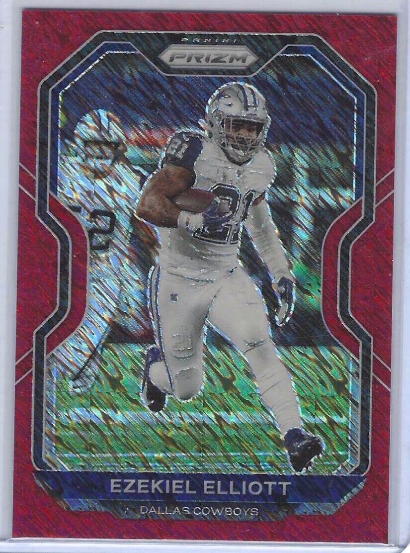 EZEKIEL ELLIOTT 2020 PANINI PRIZM RED SHIMMER PRIZMS FIRST OFF THE LINE #D 18/35