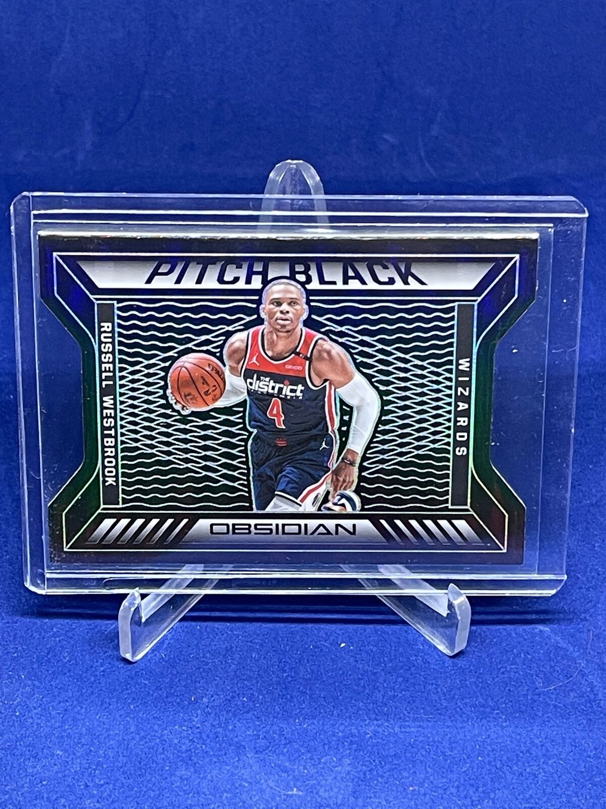 RUSSELL WESTBROOK 2020-21 PANINI OBSIDIAN PITCH BLACK DIE CUT #D 83/99
