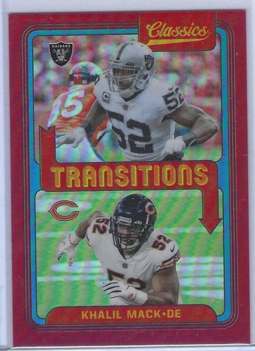 KHALIL MACK 2021 PANINI CLASSICS TRANSITIONS RED PRIZM #D 04/50