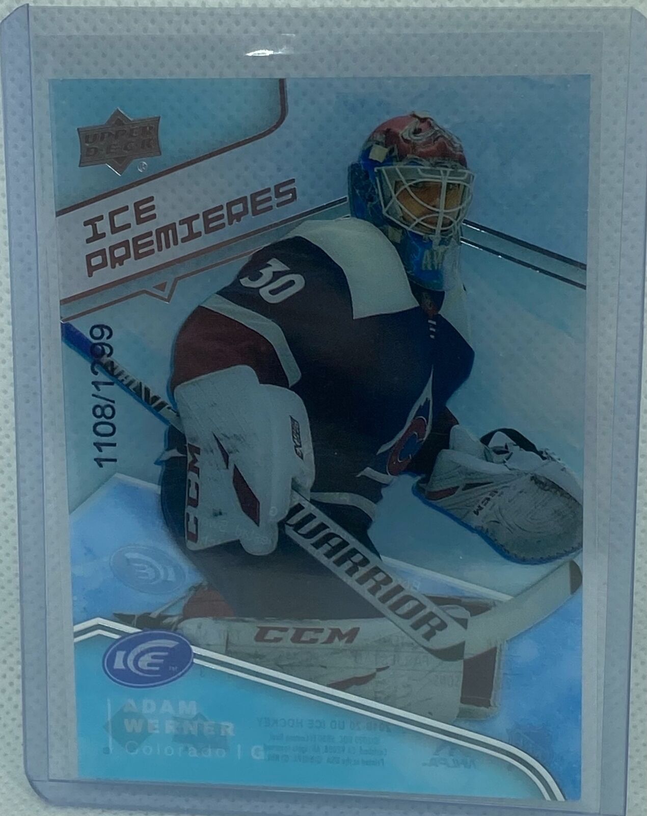 ADAM WERNER 2019-20 UPPER DECK ICE PREMIERES RC #D 1108/1299