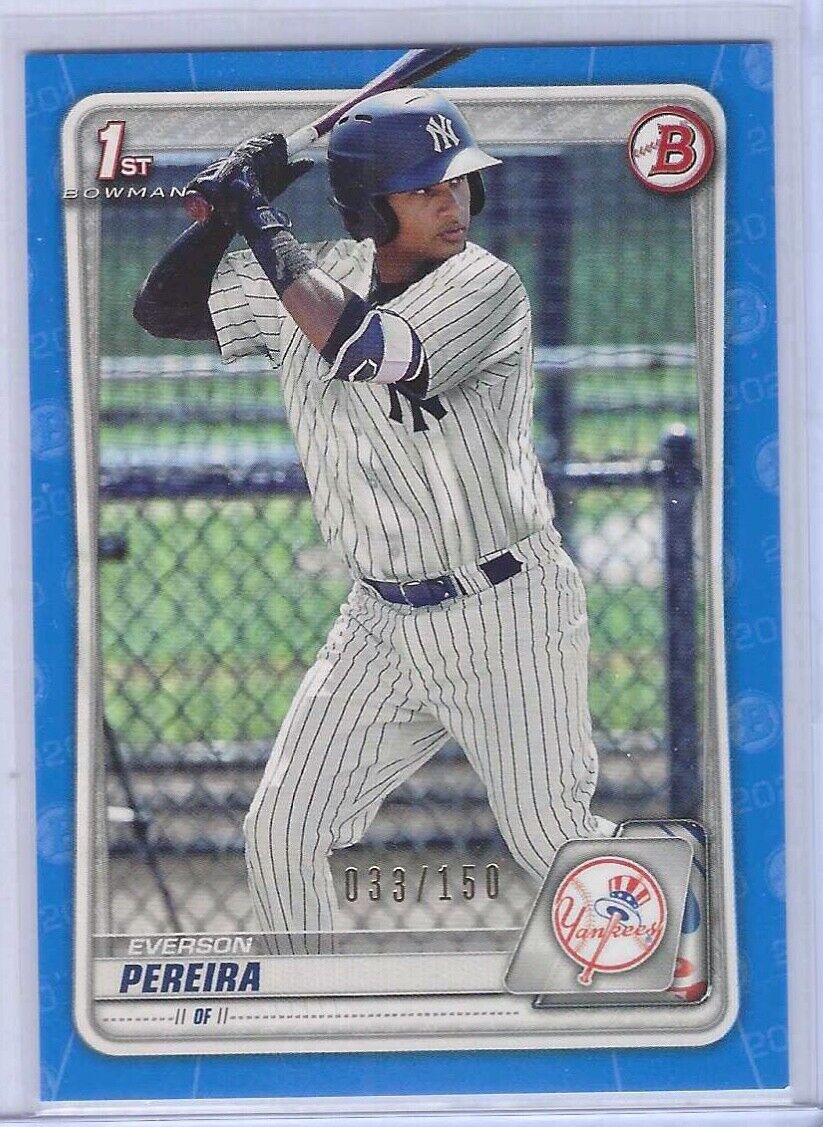 EVERSON PEREIRA 2020 BOWMAN BLUE 1ST BOWMAN PROSPECT #D 033/150