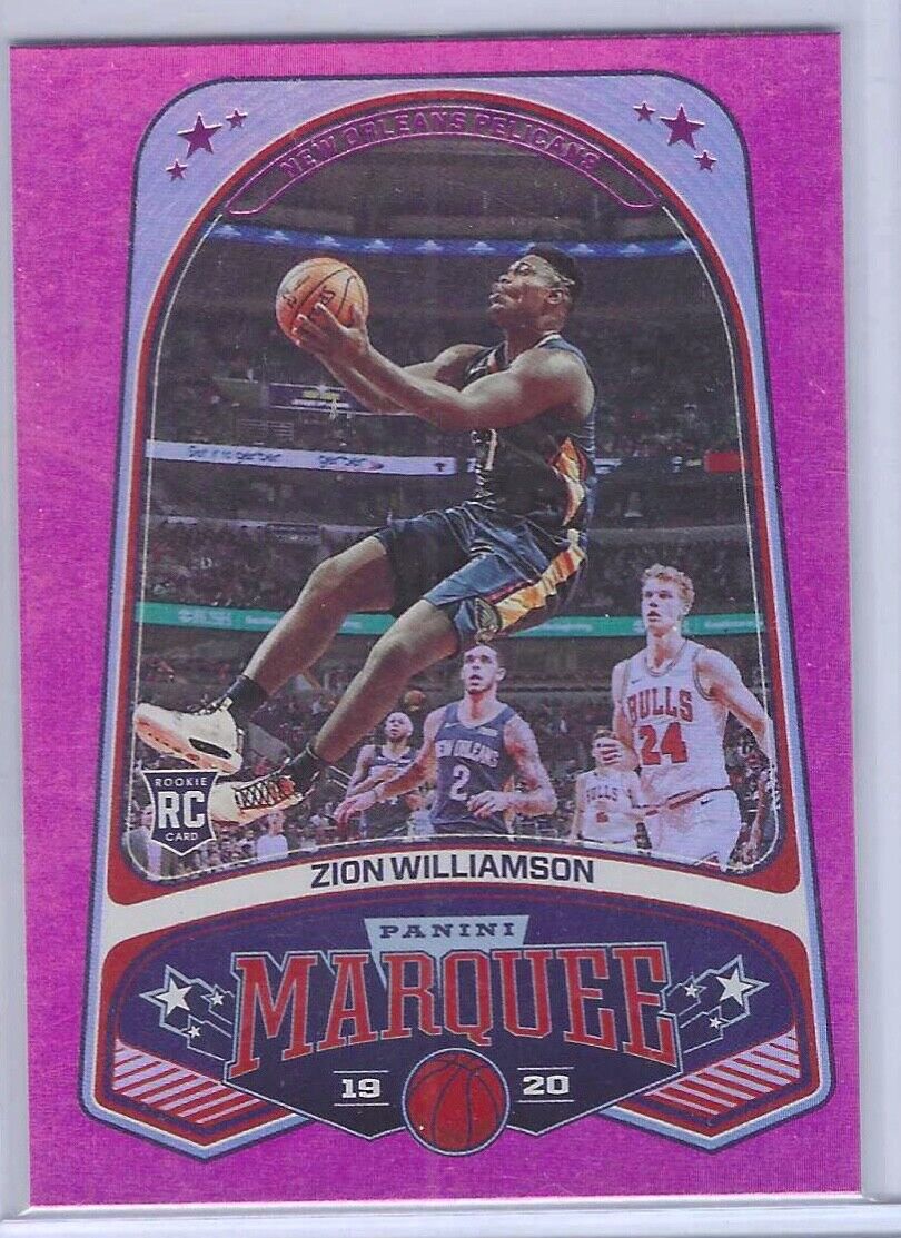 ZION WILLIAMSON 2019 PANINI CHRONICLES MARQUEE PINK FOIL ROOKIE RC #244