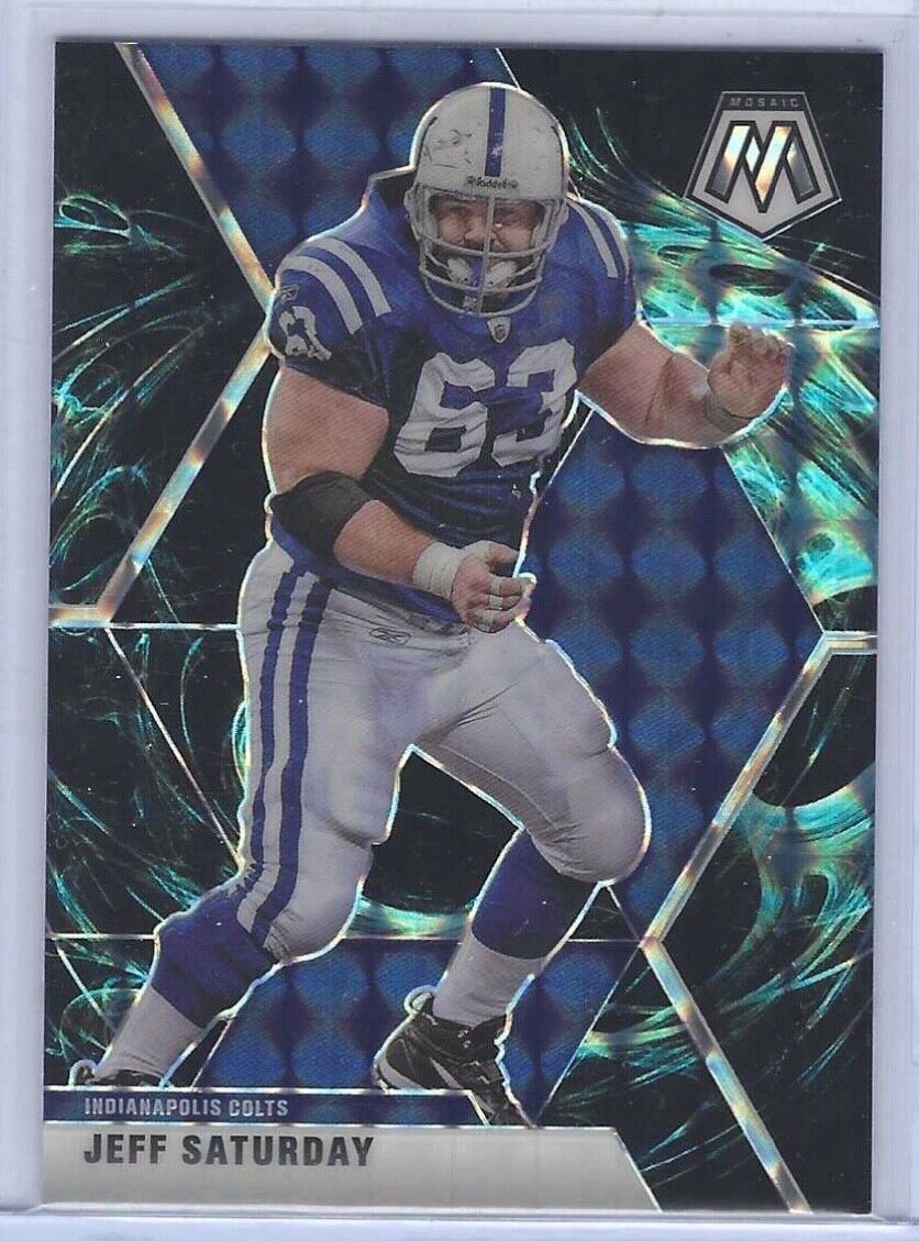 JEFF SATURDAY 2020 PANINI MOSAIC FOOTBALL GENESIS PRIZM SSP #96