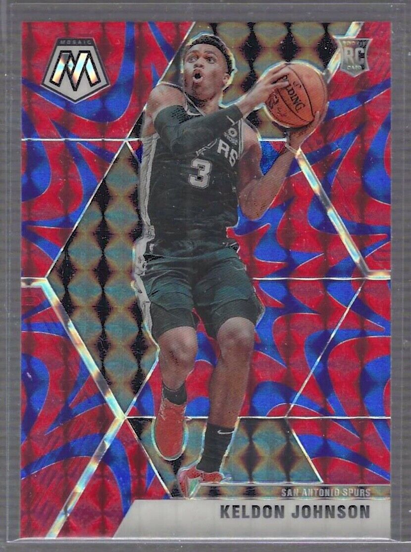 KELDON JOHNSON 2019-20 PANINI MOSAIC BLUE REACTIVE PRIZM ROOKIE RC #238