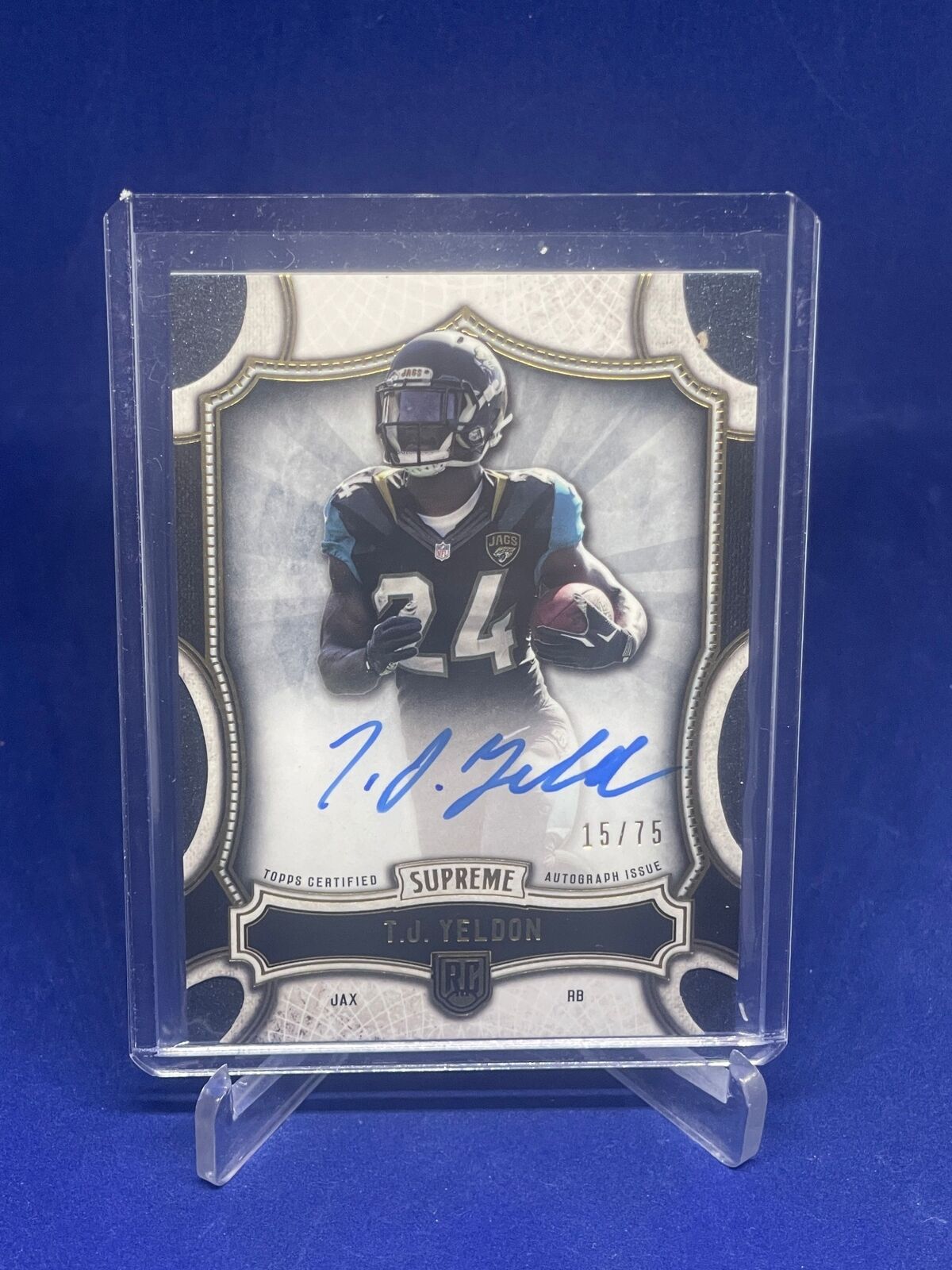 TJ YELDON 2015 TOPPS SUPREME ON CARD AUTO ROOKIE RC #D 15/75