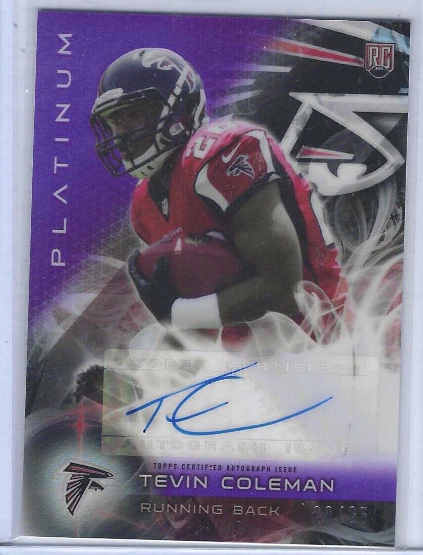 TEVIN COLEMAN 2015 TOPPS PLATINUM PURPLE REFRACTOR AUTO RC #D 20/25