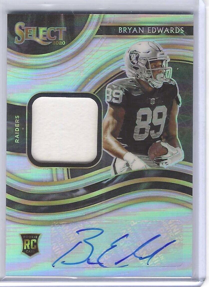 BRYAN EDWARDS 2020 PANINI SELECT SILVER PRIZM ROOKIE JERSEY AUTO RC #D 143/199